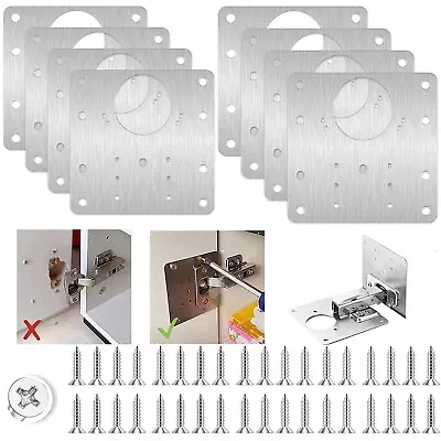 Kitchen Cupboard Door Hinge Repair Kit Plate And Fixing Screws Cabinet Hinges Uk • £2.95