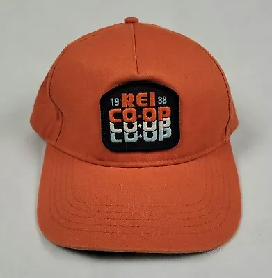 REI CO-OP Snapback Hat Patch Embroidered Retro Logo Cap Orange Unisex One Size • $13.99