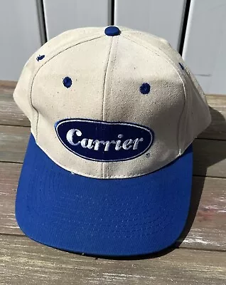 Vintage Carrier Off White Blue Hat KC Snap Back Cap SEE PICS • $14