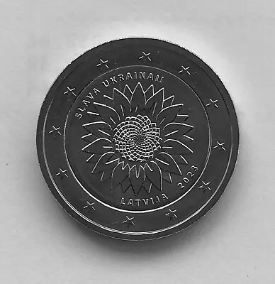 LATVIA - 2 € Euro Commemorative Coin 2023 - Sunflower For Ukraine UNC • $4.50
