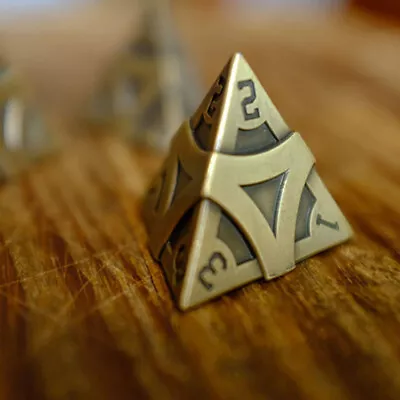 Brass Four Sided Dice D4 For Casino Party Home Board Playing Game Handmade Props • $27.51