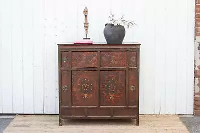 Vintage Mongolian Painted Four-Door Cabinet • $2475