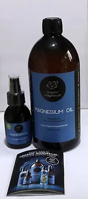 Organic Magnesium Zechstein Oil Spray | 1000ml + 100ml | 100% Natural Ultra Pure • £37.99
