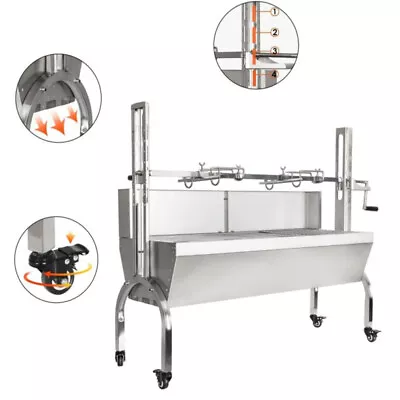 48 176lbs Spit Roaster Rotisserie Auto Rotating Grill Pig Lamb Roast BBQ Outdoor • $379.99