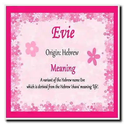 Evie Personalised Name Meaning Coaster • £6.95