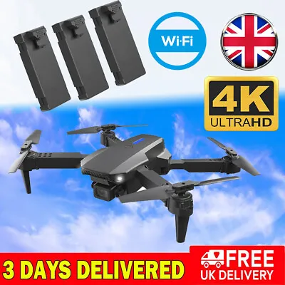 3 Batteries Drone X Pro 4K HD Selfie Camera WIFI FPV GPS Foldable RC Quadcopter • £24.99