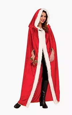 Christmas Cape - Mrs Claus - Elf - Red/White - Costume - Adult - One Size • $54.99