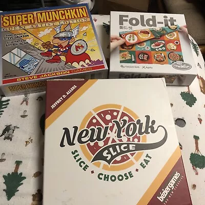 Lot Of 3 Modern Board Games New York Slice Super Munchkin Fold-it • $51.99