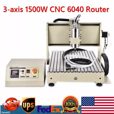 3-axis 1500W CNC 6040 Router USB Engraving DIY Cutting/Mini Milling Machine VFD • $1059.01