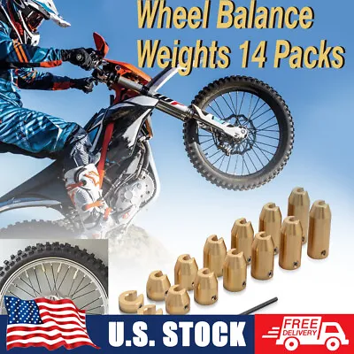 Motorcycle Wheel Balance Brass Spoke Weights 12PCS 14PCS For KTM Suzuki BMW GS • $24.99