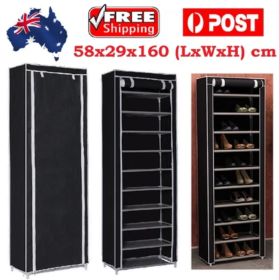 $39.99 • Buy Shoe Rack Stackable Cabinet Storage Organiser Portable Wardrobe Dustproof Cover