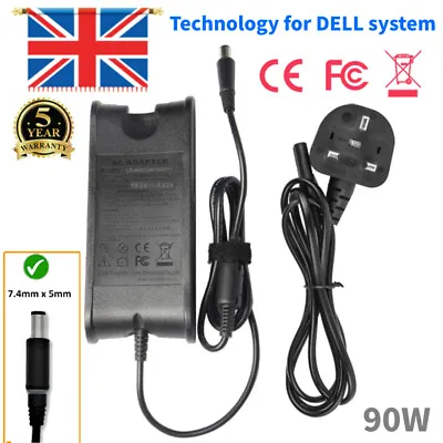 £10.49 • Buy For Dell 90W 90 Watt AC Adapter Power Supply Charger PA-10 NEW + UK Cord Cable