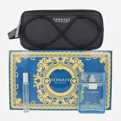 Versace Eau Fraiche 3 Piece Gift Set With 3.4 Oz By Versace NEW For Men • $66.48