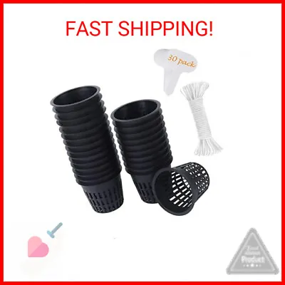 ORIMERC 30 Pack 3 Inch Net Cup Pots With Hydroponic Self Watering Wick & Plant L • $14.10