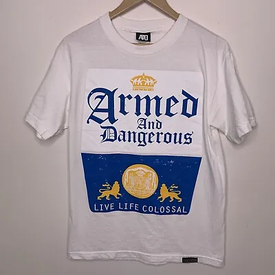 Armed And Dangerous Corona Beer Parody T-shirt Size Medium Mexican Cerveza • $30