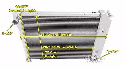 1968 - 1971 1972 1973 1974 Chevy Nova 4 Row DR Champion Aluminum Radiator  • $296.39