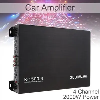 4 Channel Car Amplifier 2000 Watts Full Range 3D Stereo Bass Speaker Power AMP • £56.39