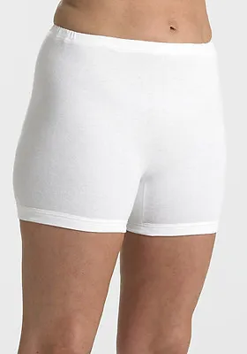 Ladies One Sze 16-18+ Short Leg Cotton Interlock Knickers Panties Bloomers White • £9.99