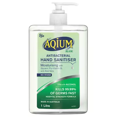 Ego Aqium Aloe Antibacterial Hand Sanitiser 1L • $19.99