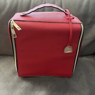 Estee Lauder Red Train Case Travel Bag Makeup/Cosmetic Zip-up With Handle • $23.99