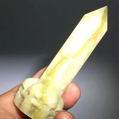 108g Natural Crystal. Hetian Jade.Hand-carved.Exquisite Wand Skulls Gift A27 • $6.50