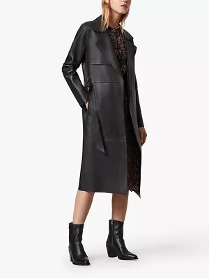 Allsaints Farren Mac Leather Trench Coat US 2/XS • $799