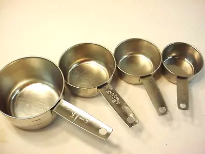 Vtg 4 Pc. Foley Stainless Steel Measuring Cup Set 1/4 To 1 Cups  Baking FreeShip • $27.99
