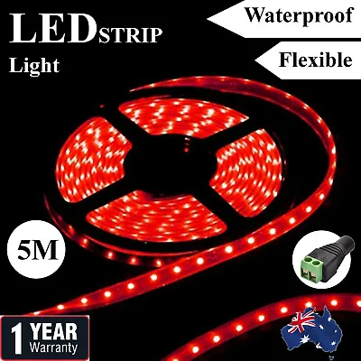 $14.99 • Buy Red Waterproof 12V 5M 5050 SMD 300 Leds LED Strip Lights Car Boat Caravan