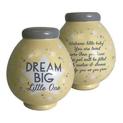 £15.49 • Buy Dream Big Little One Money Pot Save & Smash Baby Birth Piggy Bank Gift Boxed