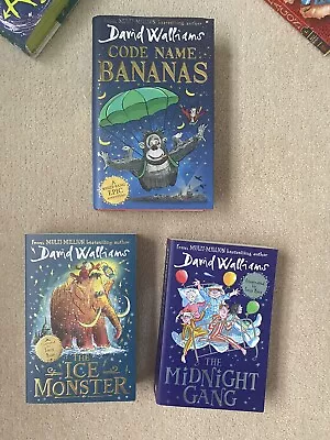 David Walliams Book X3 Bundle Code Name Bananas Midnight Gang Ice Monster • £2.50