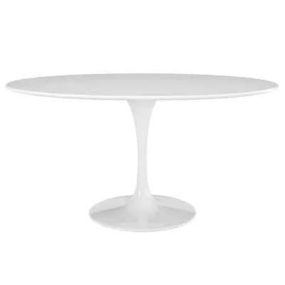 Modway Lippa 60  Oval-Shaped Wood Top Dining Table White - EEI-1121-WHI • $969.99