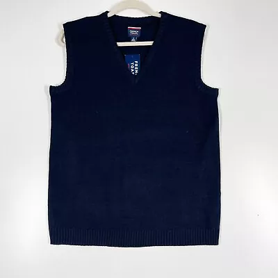 French Toast V-Neck Sweater Vest Men's Navy Knitted Sleeveless Size Small NEW • $14.98