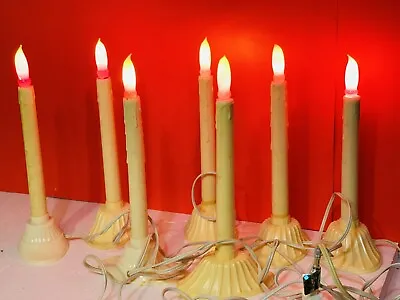 7 Vintage Christmas Single Light Window Candle Electric Plastic Drip Candelabra • $19.99