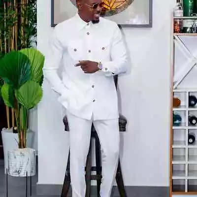 2024 Women New Men's Wedding Two-piece Suit African Pants/shirt • $97.37