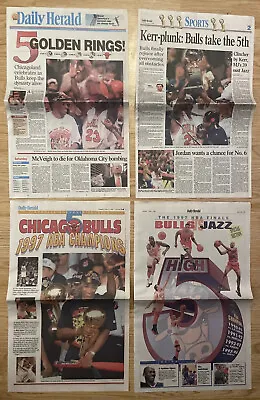 June 14 1997 Chicago’s Daily Herald Newspaper Bulls NBA Champions • £24.10