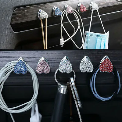 2x Universal Car Hook Organizer Hanger Holder Bling Rhinestones Clip Accessories • $4.83