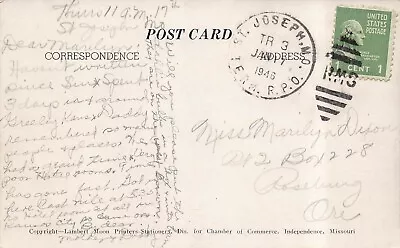 St Joseph MO Missouri TERM RPO Railway Railroad RMS Cancel Stamp Vtg Postcard W7 • $19