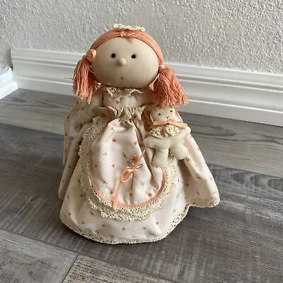 Vintage Apple Cheeks Cloth Doll Miss Ruth Rome Beauty With A Baby • $9.99