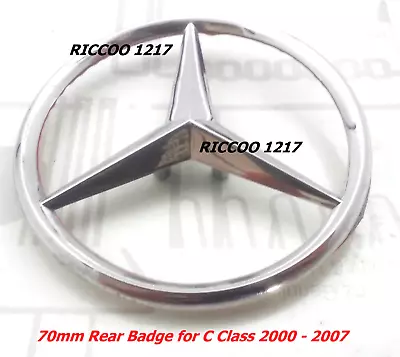 Rear Star Badge For Mercedes C Class W203 C180 C200 Chrome Benz Boot 70mm C180 • $35.95