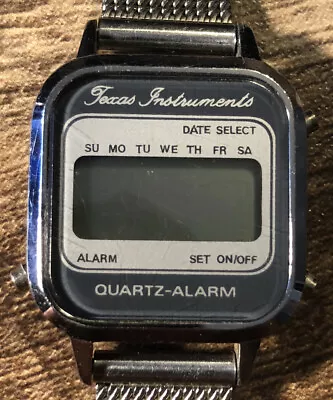 Vintage Texas Instruments Womens Digital Quartz Alarm Wrist Watch Mesh Band • $19.99