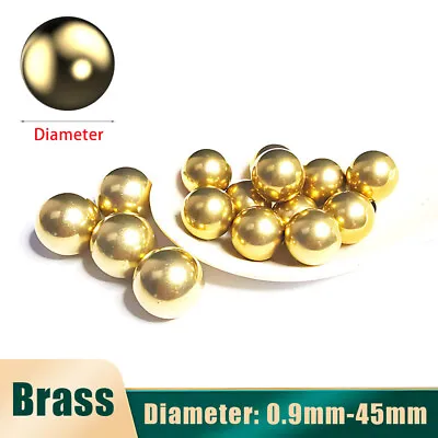 Precision Brass Solid Balls Bearing Balls Dia 0.9mm-45mm Brass Beads Smooth Ball • $1.79