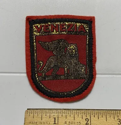 Venezia Winged Lion Of Venice Statue Italy Souvenir Woven Red Felt Patch Badge • $12.49