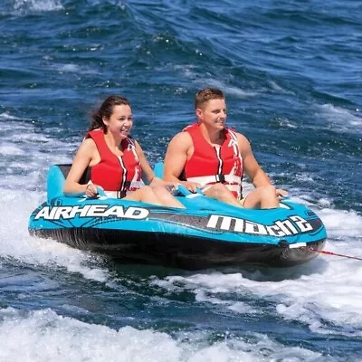 Airhead Mach 2 1-2 Rider Towable Tube For Boating 69 L X 69 W Blue • $123