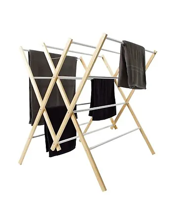 Clothes Airer 12 Rail Wooden Clothes Airer Clothes Line Foldable Australian Made • $109.99