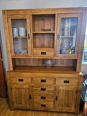 Oak Furniture Land Solid Oak Large Welsh Dresser • £50