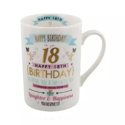 Signography Pink & Gold Gift Boxed Range Birthday Mug - 18th Birthday • £9.40