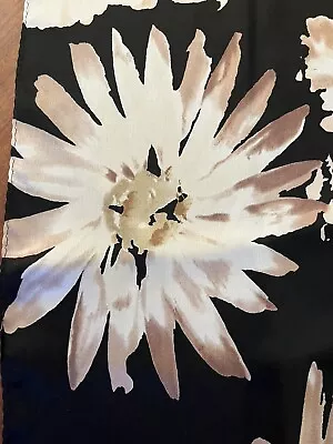 ELLEN TRACY Designer Floral Silk Scarf 51” X 11” Cream/Coral/Black/Bronze FALL • $16