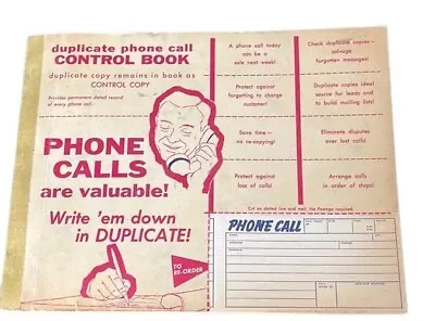 Vintage Phone Message Book~Duplicate Copies~60s Office Supplies • $13.99