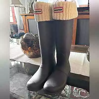 Hunter Original Thunder Cloud Tall Rubber Rain Boot 9 Includes White Socks! • $100