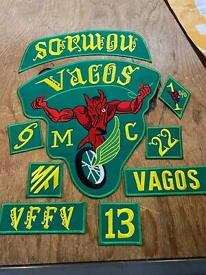 The Infamous Vagos Motorcycle Club -Complete (9) Patch Set- New • $36.99